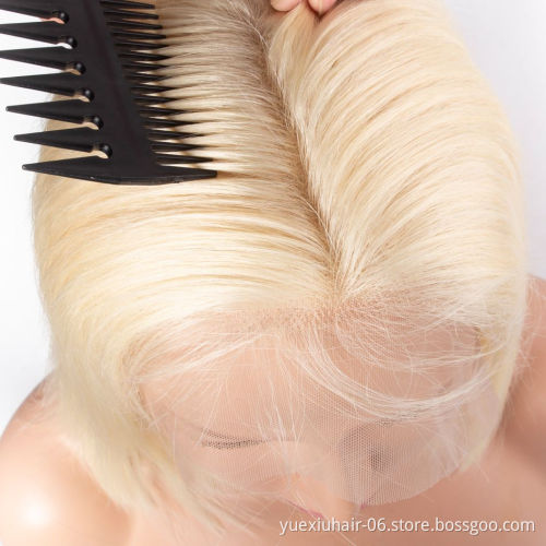 Most Popular Cheap Price Brazilian Human Hair Platinum Blonde Wig Blonde Lace Front Bob Wig Human Hair